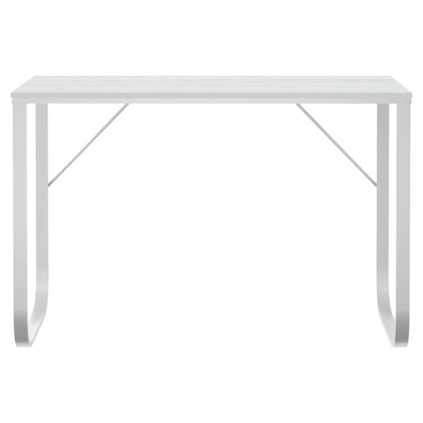 vidaXL Computer Desk White Engineered Wood, Powder-Coated Metal