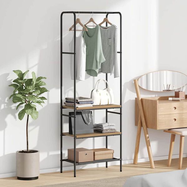 vidaXL Clothes Rack with Shelves Other artisan oak 60 x 30 x 171 cm