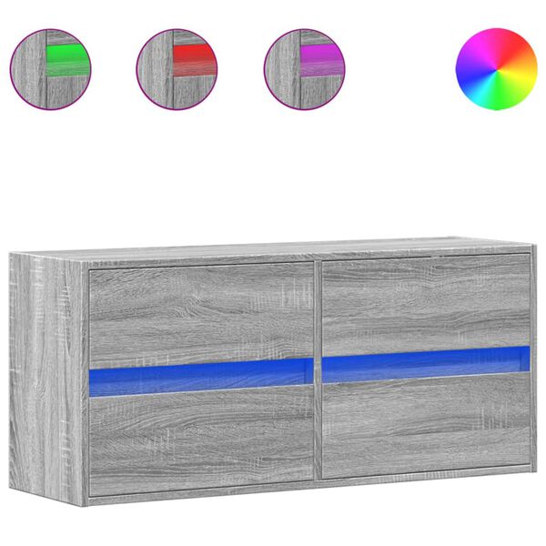 vidaXL TV Wall Cabinet Gray Sonoma Engineered wood Medium