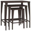 vidaXL Nesting Table Set of 3 Brown PE rattan, powder-coated steel