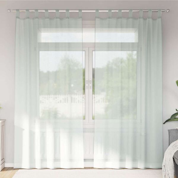 vidaXL Voile Curtains with Loops 2 pcs Light Grey 55.1x96.5"