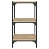 vidaXL Book Cabinet Sonoma Oak Engineered wood and steel 15.7x13.0x27.8 in