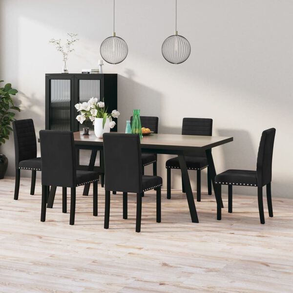 vidaXL Dining Chairs 6 pcs Black Velvet
