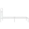 vidaXL Bed Frame White Steel Small Single Bed Frame Rectangular