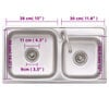 vidaXL Camping Sink Double Basins with Tap Stainless Steel