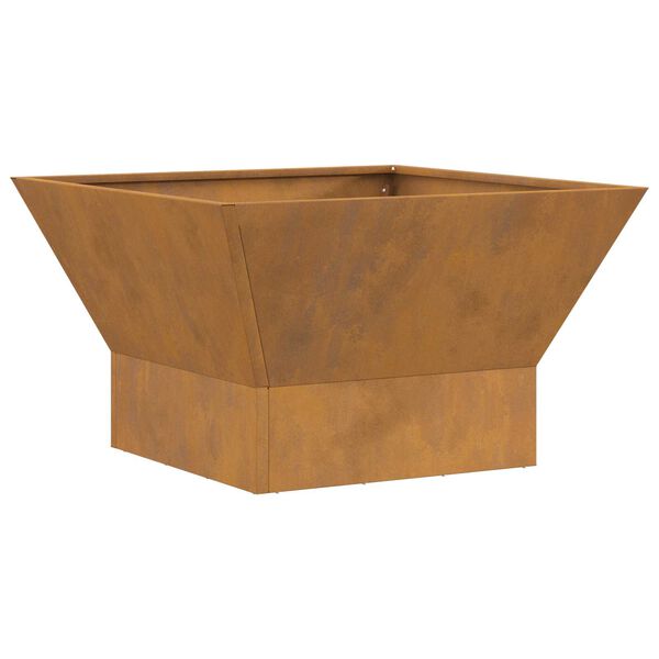 vidaXL Fire Pit Brown 23.62 x 23.62 x 13.78 in Steel