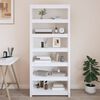vidaXL Book Cabinet White Solid pine wood Large Book Cabinet
