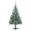vidaXL Frosted Pre-lit Christmas Tree with Ball Set Pinecones 59.1"