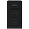 vidaXL Sideboard Black Engineered wood with metal handles Small
