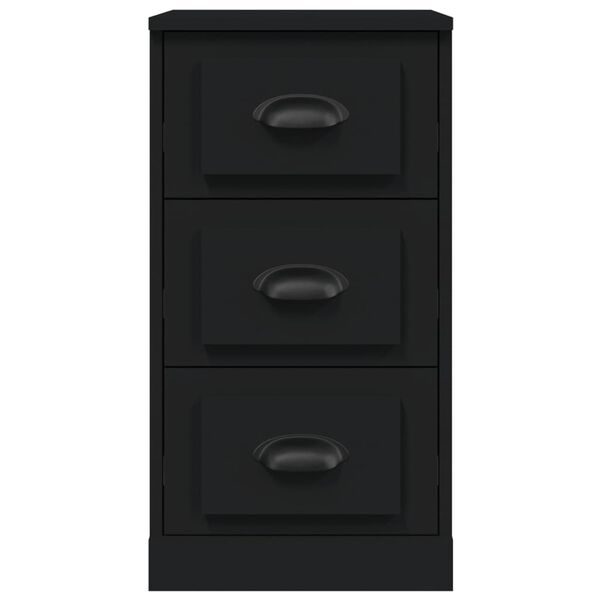 vidaXL Sideboard Black Engineered wood with metal handles Small