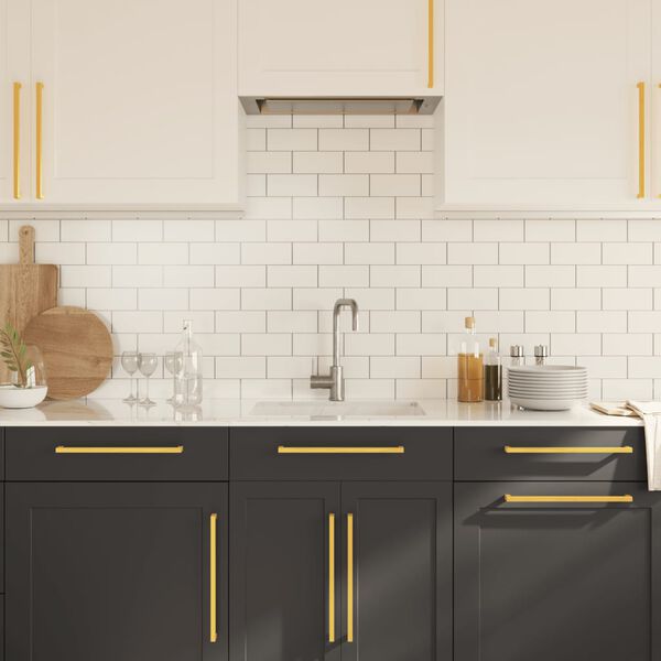 vidaXL Cabinet Handle Set of 5 Gold Stainless steel Medium Durable