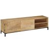 vidaXL TV Stand Natural Mango Wood Solid Mango Wood and Iron Standard