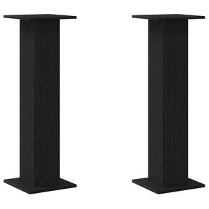 vidaXL Speaker Stands 2 pcs Black Oak 11.81 x 11.81 x 37.40 in