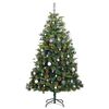 vidaXL Artificial Hinged Christmas Tree Green PVC Large Foldable