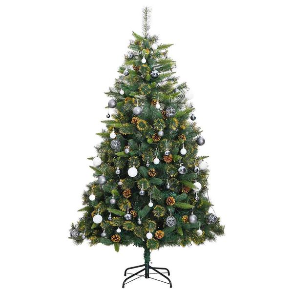vidaXL Artificial Hinged Christmas Tree Green PVC Large Foldable