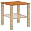 vidaXL Garden Table Beige Poly Rattan Small UV-resistant materials