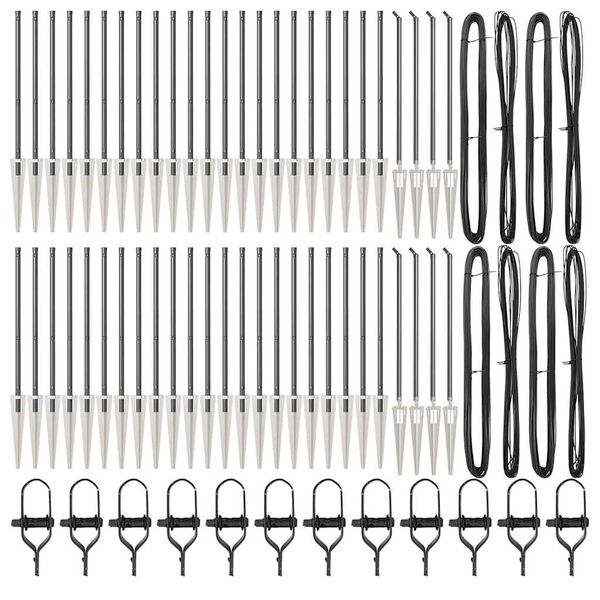 vidaXL Fence Post 52 pcs Grey 1.26 x 1.26 x 23.62 in