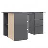 vidaXL Corner Desk High Gloss Gray 57.1"x39.4"x29.9" Engineered Wood