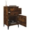 vidaXL Bedside Cabinet Smoked Oak Engineered wood Small Storage