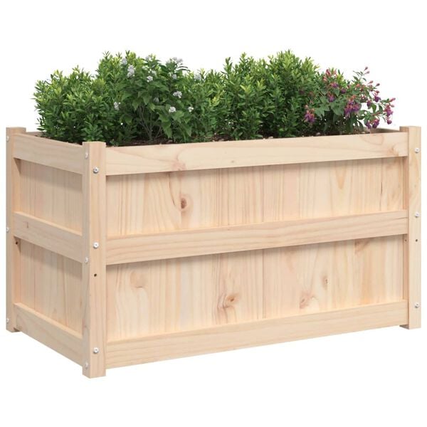 vidaXL Garden Planter Set of 2 Natural Wood Color
