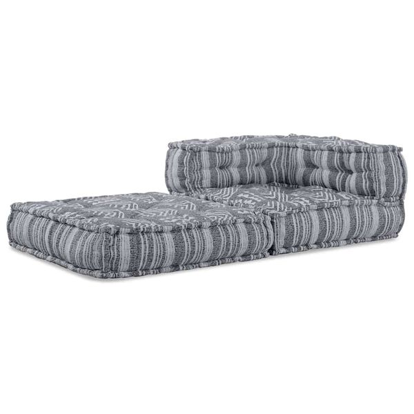 vidaXL Modular Corner Sofa Grey Print 27.56 x 27.56 x 22.05 in Fabric