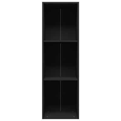 vidaXL Book Cabinet/TV Stand Black 14.2"x11.8"x44.9" Engineered Wood