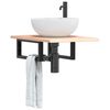 vidaXL Basin Shelf Wall Mounted Steel and Solid Wood Oak
