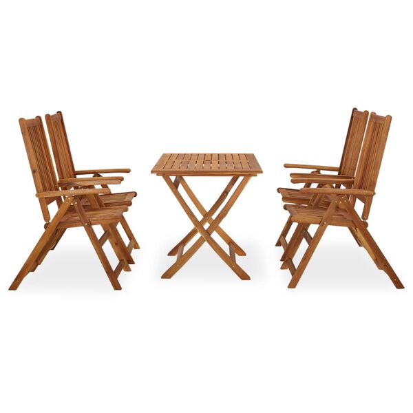 vidaXL 5 Piece Patio Dining Set Solid Acacia Wood