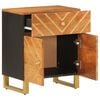 vidaXL Bedside Cabinet Brown and Black Solid Mango Wood Medium