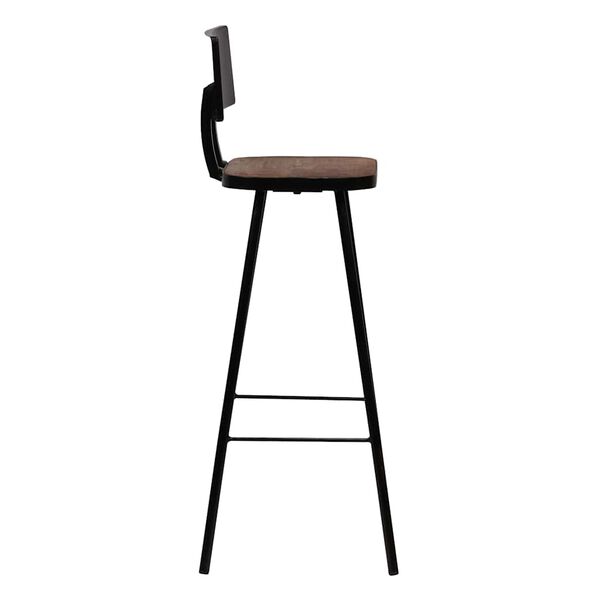 vidaXL Bar Chair Set of 2 Dark Brown, Black