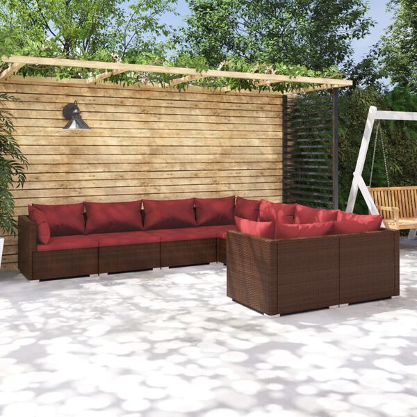 vidaXL Garden Lounge Set Brown, Cinnamon Red
