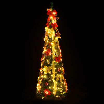 vidaXL Artificial Christmas Tree Pop-up 200 LEDs Green 82.7"