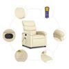 vidaXL Massage Recliner Chair Cream Faux leather Medium