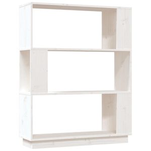 vidaXL Book Cabinet White Solid pine wood Medium Book Cabinet