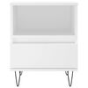 vidaXL Bedside Cabinet Set of 2 White Engineered wood Medium