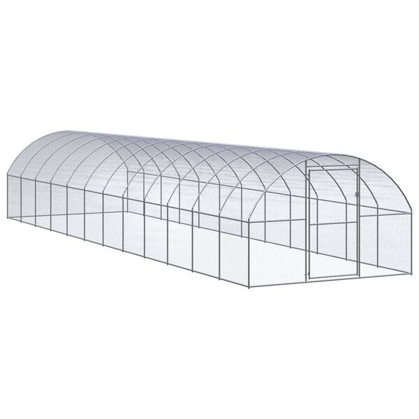 vidaXL Chicken Coop Silver Galvanized steel Large Durable Chicken Coop