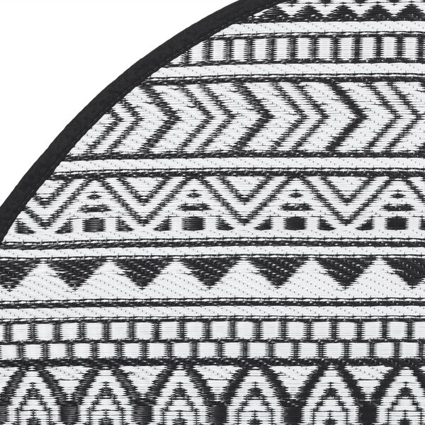 vidaXL Outdoor Carpet Black Polypropylene Ø63.0 in Reversible