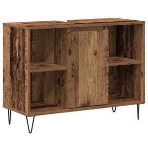 vidaXL Bathroom Cabinet with Shelf Old Wood 31.50 x 12.99 x 23.62 in