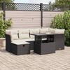 vidaXL Garden Sofa Set Black PE Rattan Large UV-resistant materials