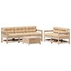 vidaXL 6 Piece Patio Lounge Set with Cushions Solid Wood Pine