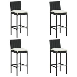 vidaXL Bar Stool Set of 4 Black