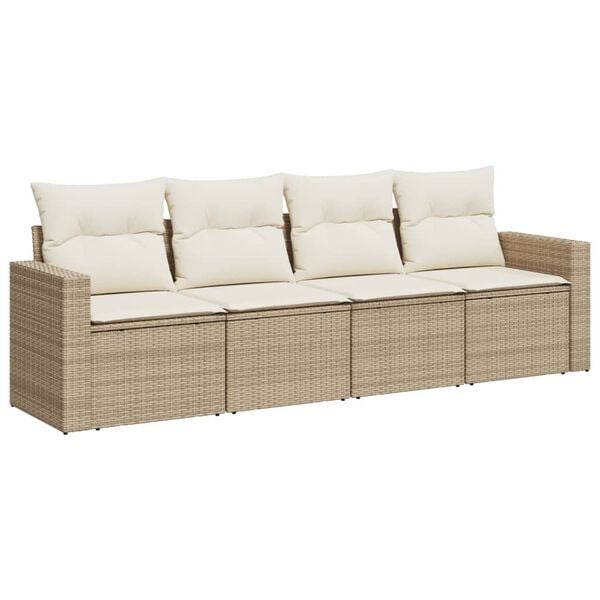 vidaXL Garden Sofa Set Beige, Cream White