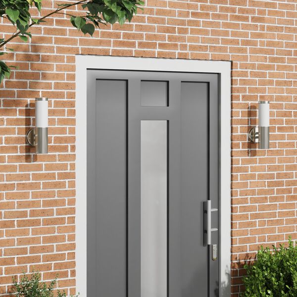 vidaXL Outdoor Wall Lights 2 pcs Silver 15 x 7.5 x 33 cm