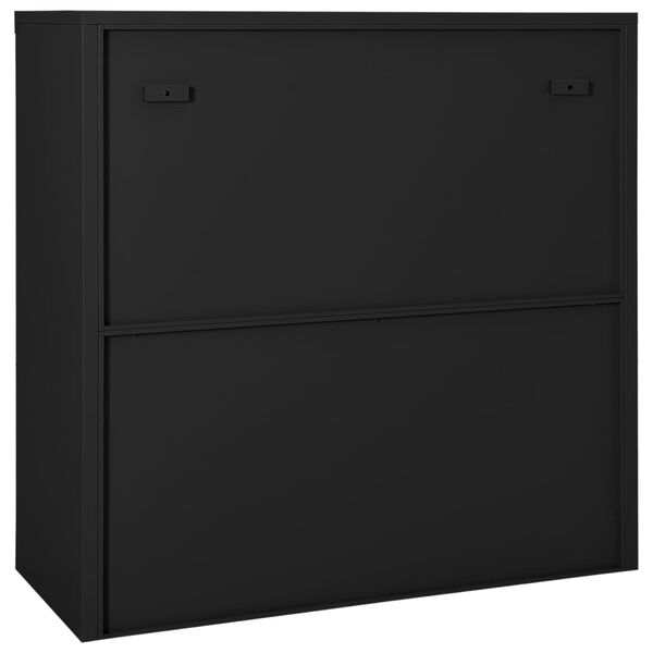 vidaXL Sliding Door Cabinet Anthracite Steel, tempered glass
