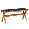 vidaXL Garden Bench Black and brown Solid acacia wood and olefin fiber