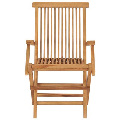 vidaXL Folding Patio Chairs 2 pcs Solid Teak Wood