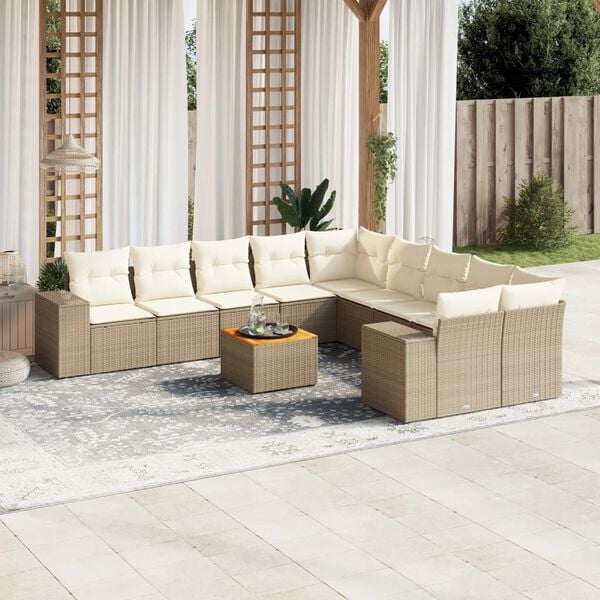 vidaXL Garden Sofa Set Beige