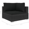 vidaXL Patio Sofa Set of 11 Black Rattan