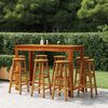 vidaXL Bar Stool Set of 8 Natural wood Solid Acacia wood Standard