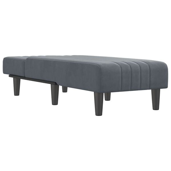 vidaXL Chaise Lounge Dark Grey Velvet (100% polyester), Plywood One Size